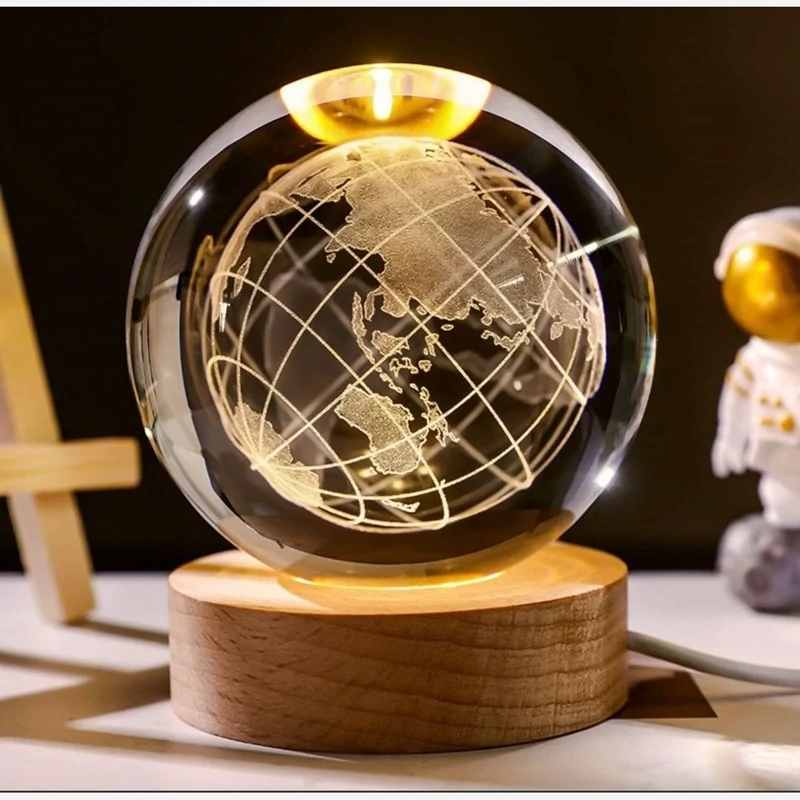 گوی کریستال چراغ دار طرح زمین
