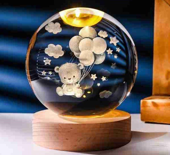 گوی کریستال چراغ دار طرح خرس مهربان